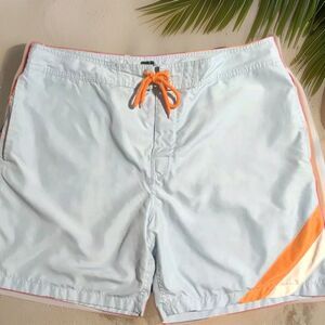 GAP MENS Light Blue Orange Pool Swim Wear Shorts Trunks Mesh Lining Size XL